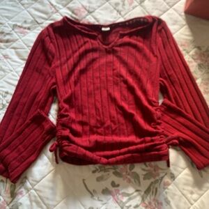 SHEIN Deep Red Knit Top